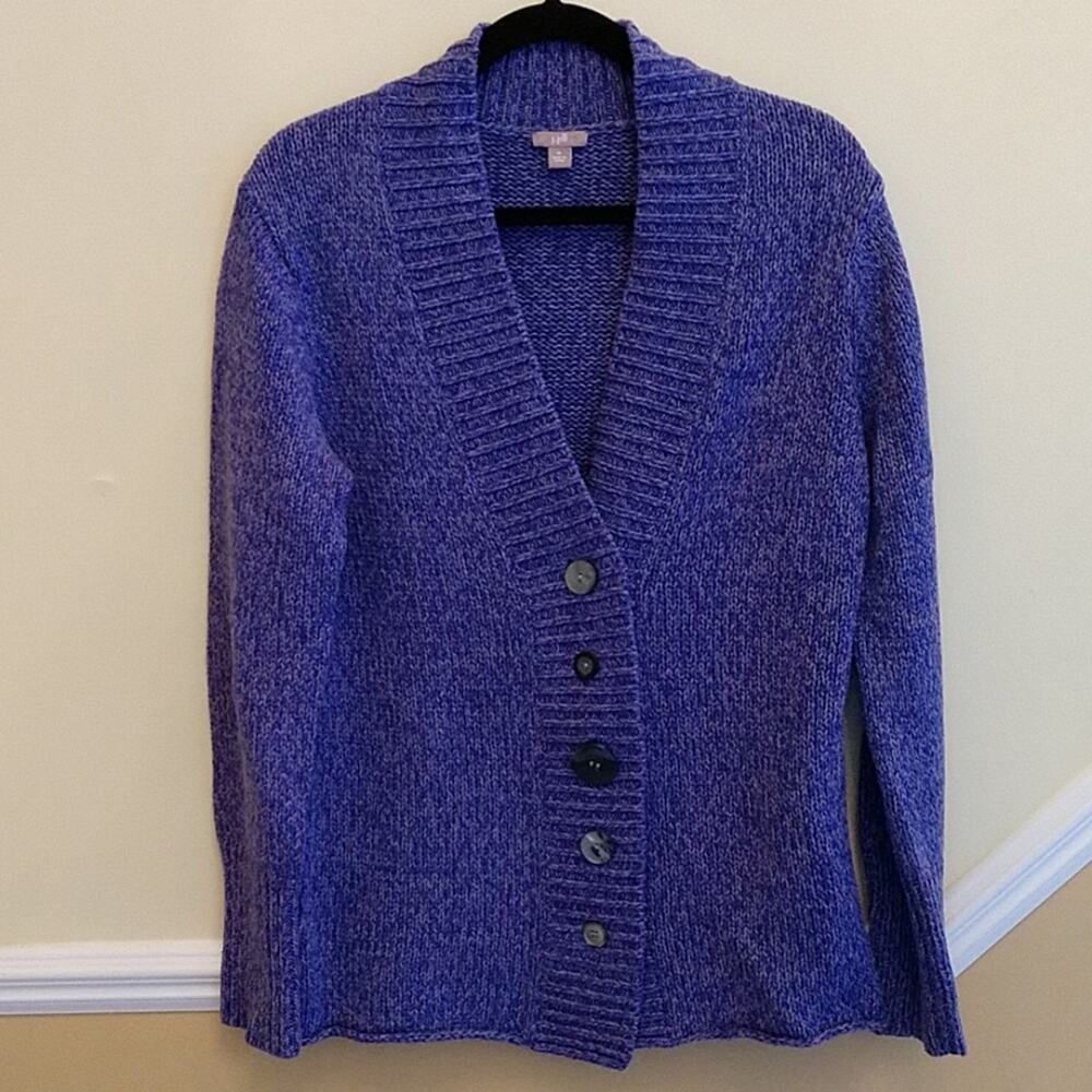 J. Jill Heavy Purple Cardigan with Button Detail size Medium